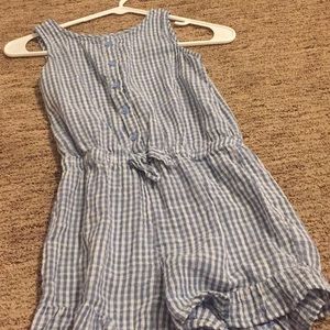 Blue checkered romper